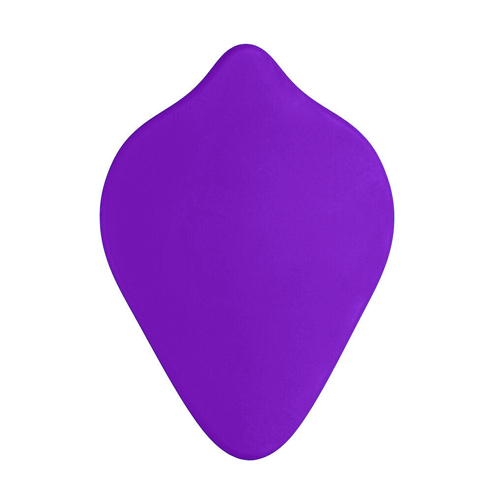 B Cush Dildo Base Stimulation Cushion Purple|Side View|"comfort fit - side view"