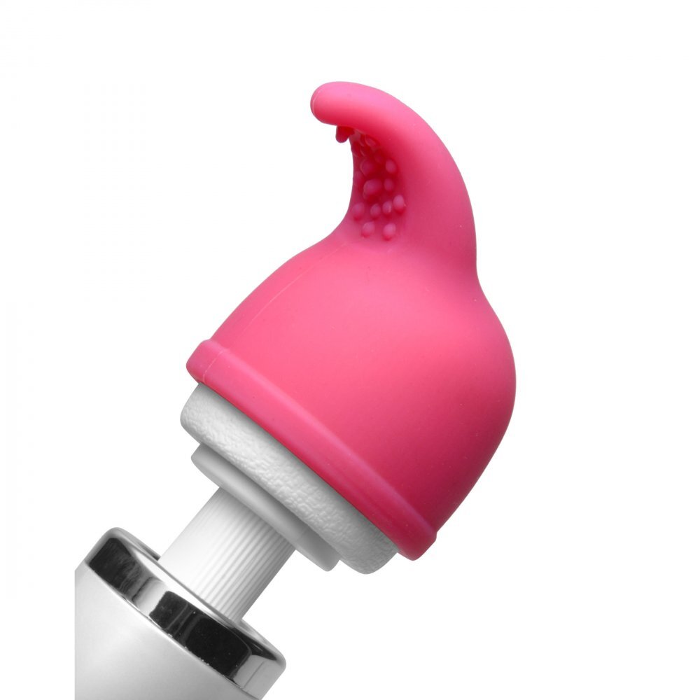 XR Wand Essentials Nuzzle Tip Silicone Wand Attachment | Angle | "secure fit mechanism - angle view"