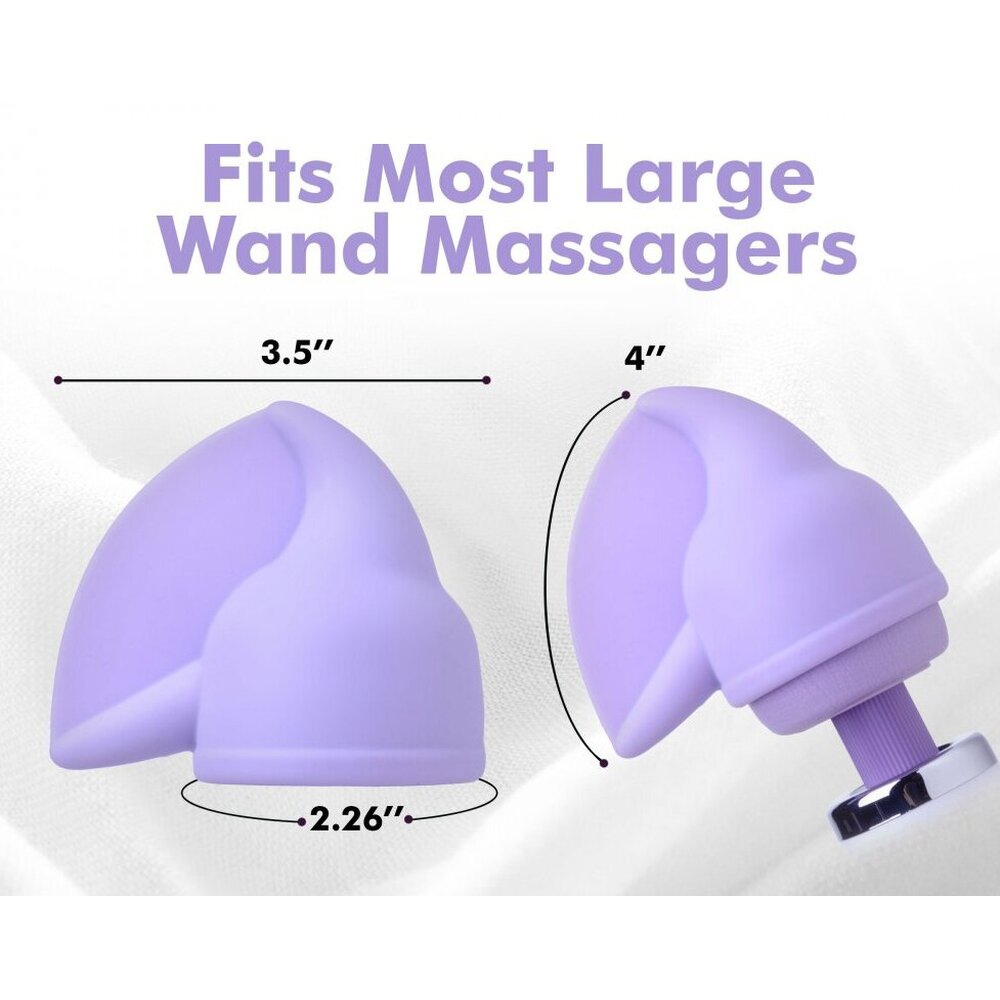 XR Wand Essentials Flutter Tip Silicone Attachment | Angle | "flexible attachment fit - angle view"
