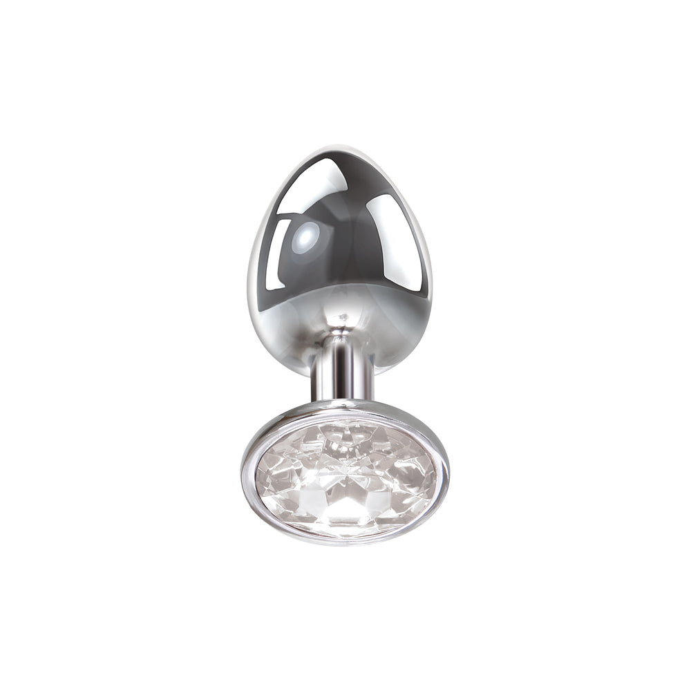 Adam-And-Eve-Clear-Gem-Anal-Plug-Large|Side View|"gem design-side view"