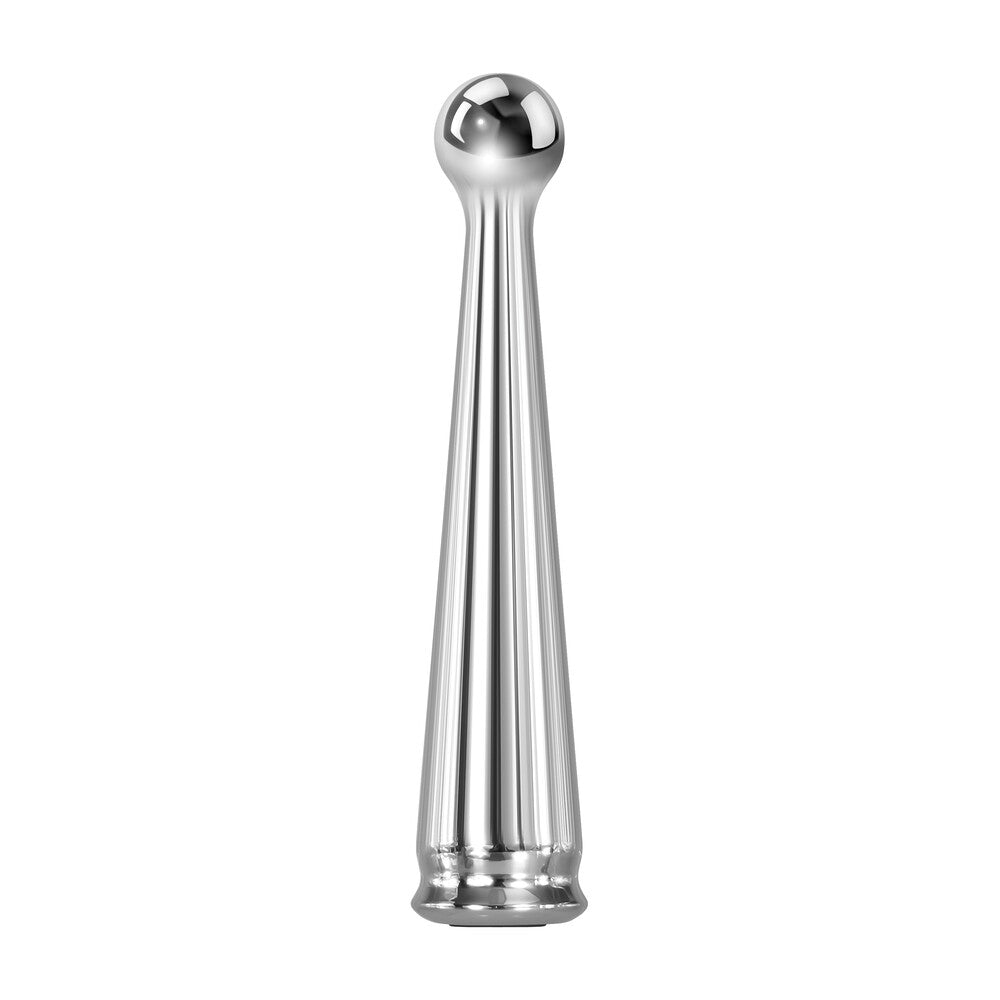 Adam-And-Eve-Tease-Me-Rechargeable-Metal-Vibrator|Front View|"premium metal massager-front view"