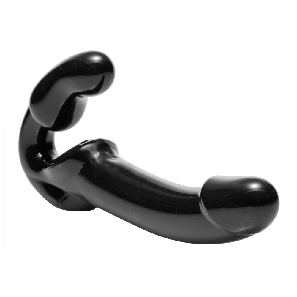 XR Revolver Strapless Strap On G Spot Dildo|Side View|"g spot detail - side view"