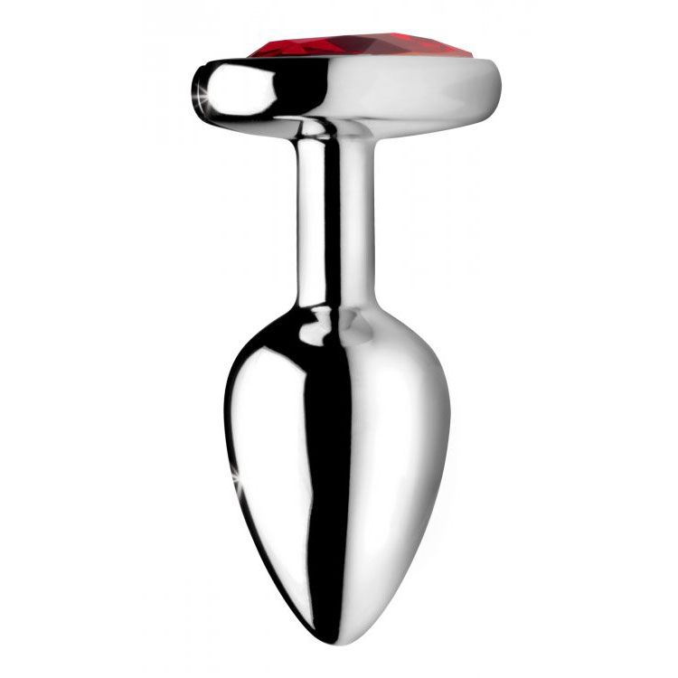 XR-Booty-Sparks-Red-Heart-Medium-Anal-Plug|Side View|"heart design-side view"