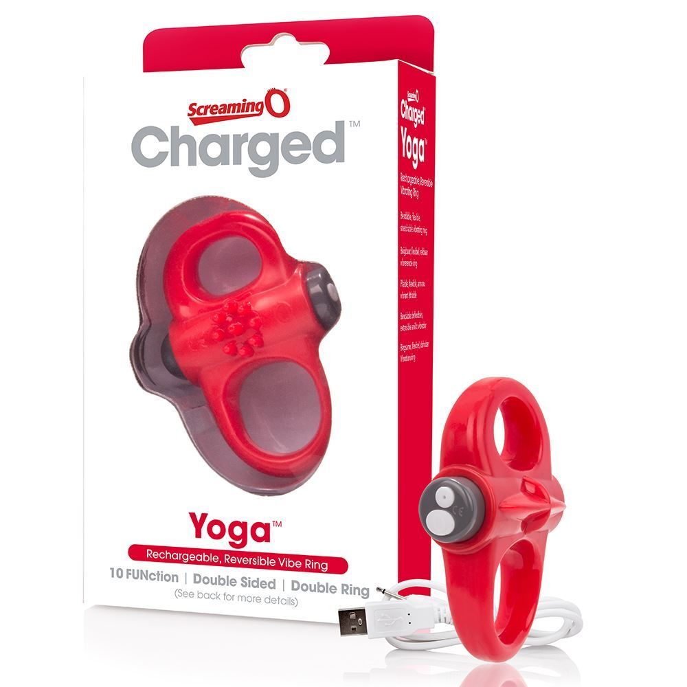 Screaming O Yoga Rechargeable Reversible Cock Ring|Side View|"reversible detail - side view"