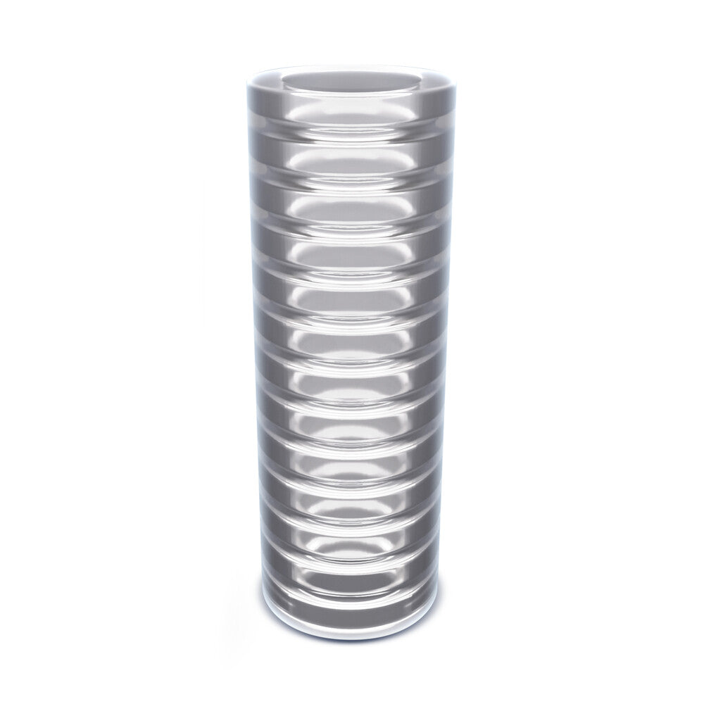 Rize Ribz Self Lubricating Stroker Clear|Front View|"ribz design - front view"
