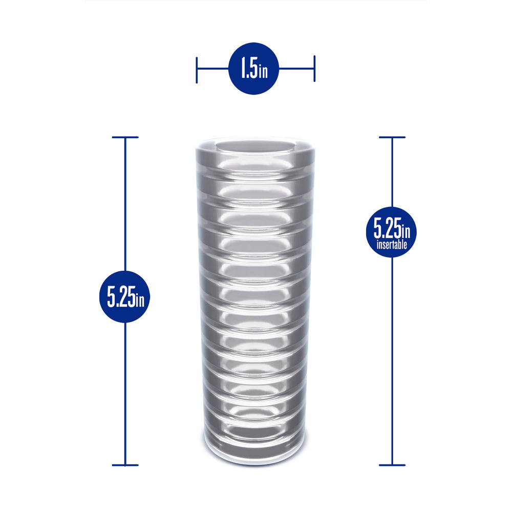 Rize Ribz Self Lubricating Stroker Clear|Back View|"quality build - back view"
