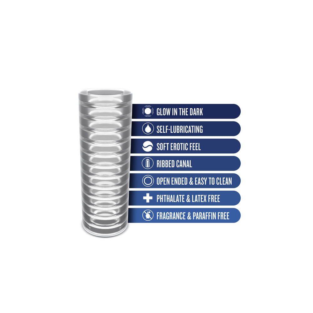 Rize Ribz Self Lubricating Stroker Clear|Detail View|"surface detail - detail view"