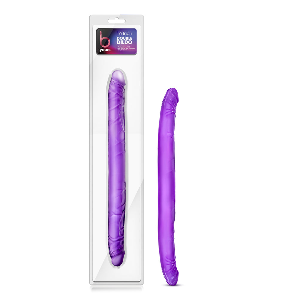 B Yours 16 Inch Purple Double Dildo|Back View|"quality build - back view"