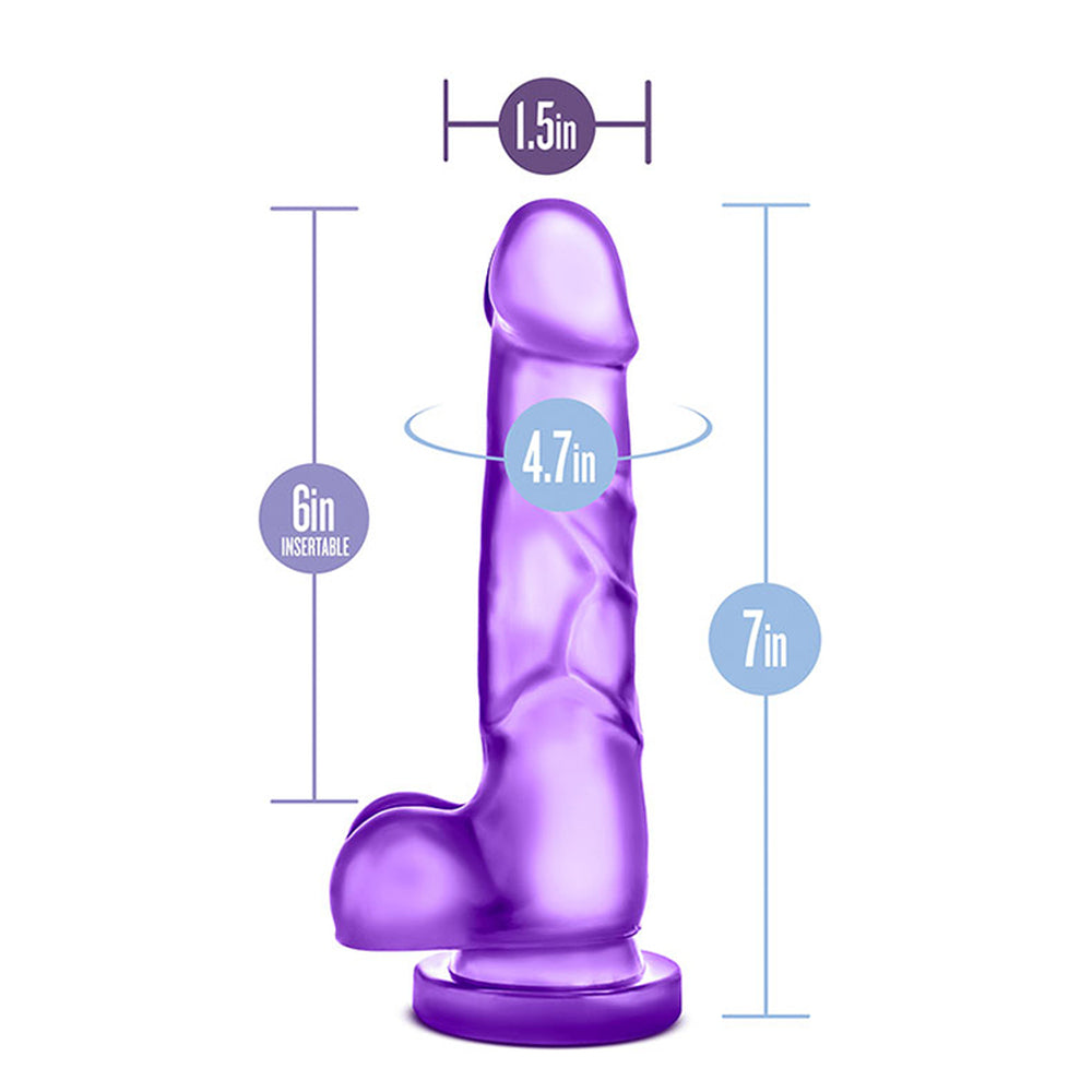 B Yours Sweet N Hard Purple Dildo|Back View|"quality build - back view"