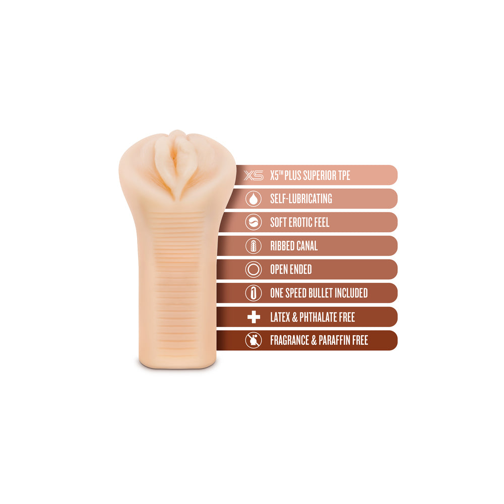 M Elite Soft and Wet Veronika Self Lubricating Masturbator|Detail View|"surface detail - detail view"