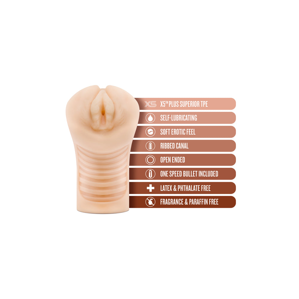 M Elite Soft and Wet Annabella Self Lubricating Masturbator|Detail View|"surface detail - detail view"