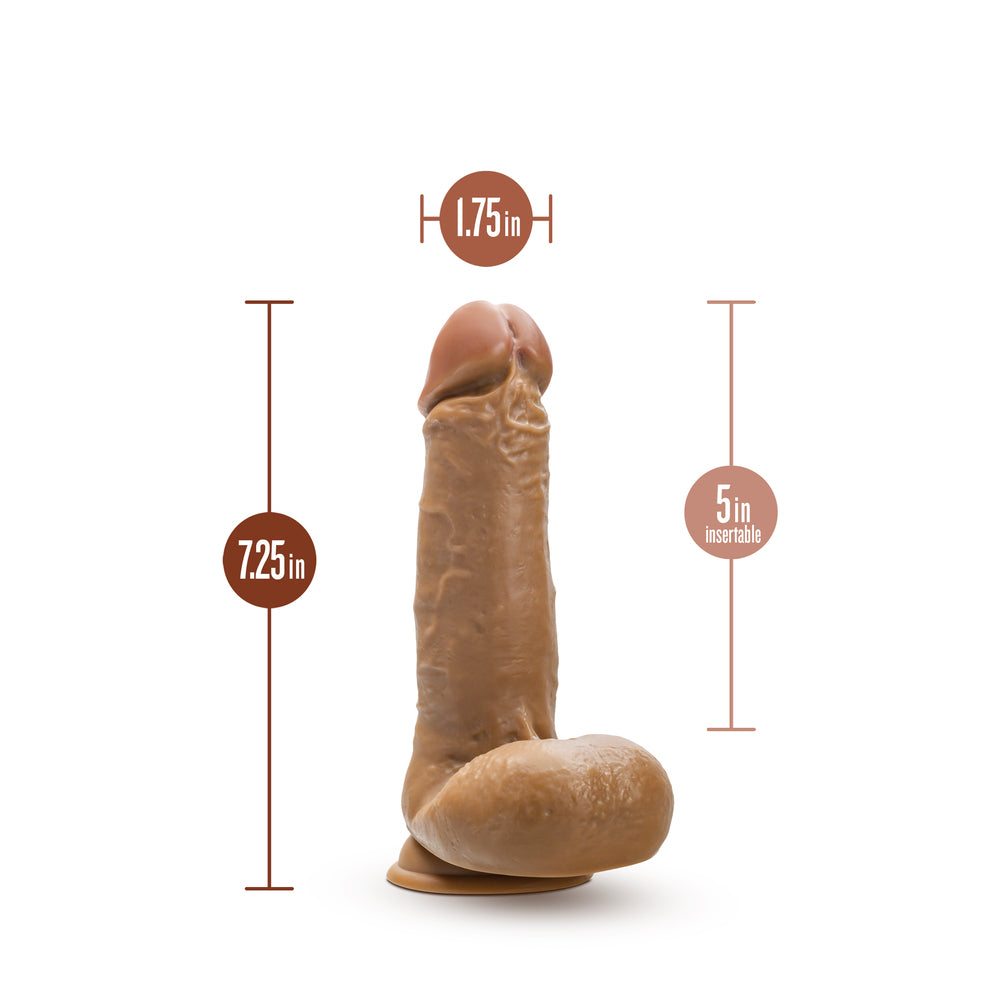 Dr Skin Dr Paul 7.25 Inch Dildo with Balls|Side View|"ball detail - side view"
