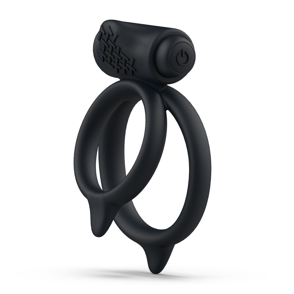 bswish Bcharmed Basic Plus Massaging Dual Cock Ring|Front View|"bcharmed design - front view"