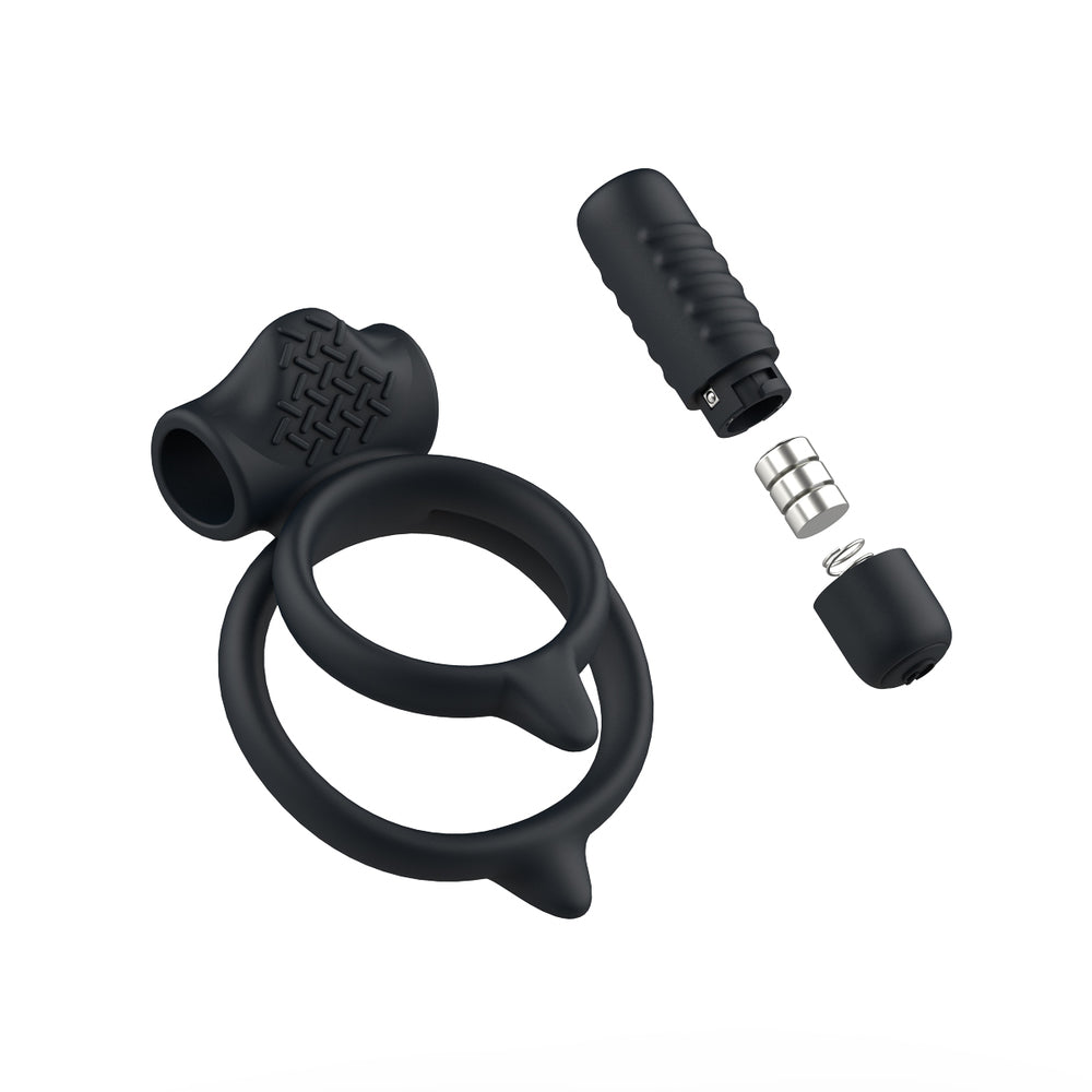 bswish Bcharmed Basic Plus Massaging Dual Cock Ring|Side View|"basic detail - side view"