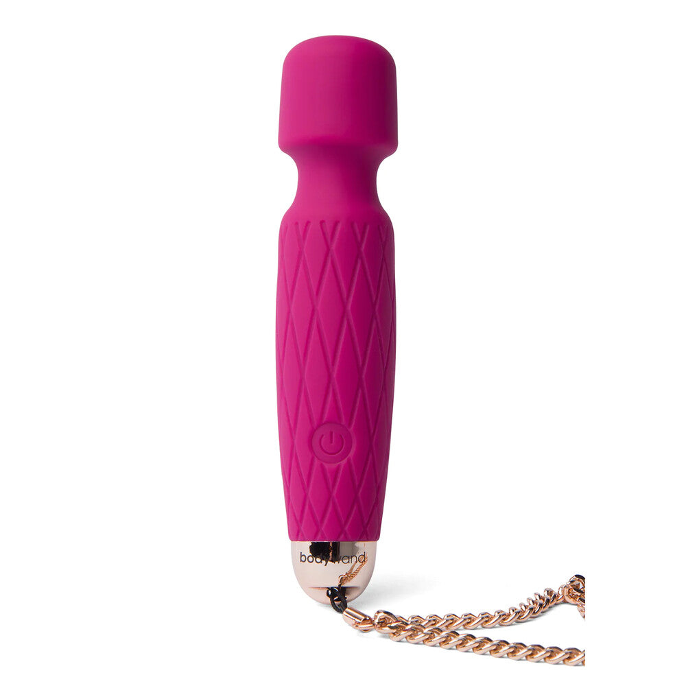 Bodywand Luxe Mini Wand Pink|Front|"pink mini luxury wand - front view"