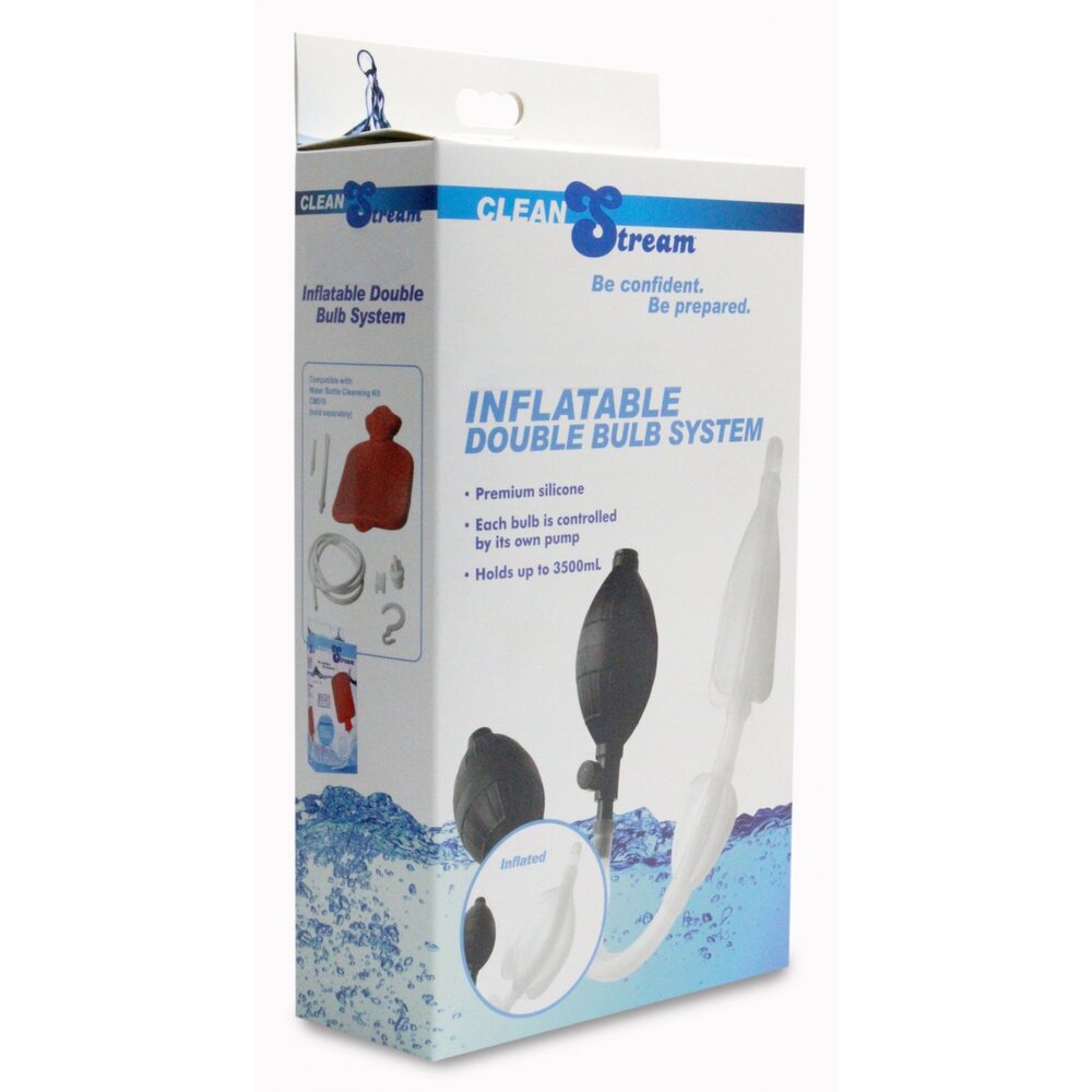 Clean Stream Silicone Inflatable Double Bulb Enema System|Detail View|"usage features-detail view adult toys direct"|