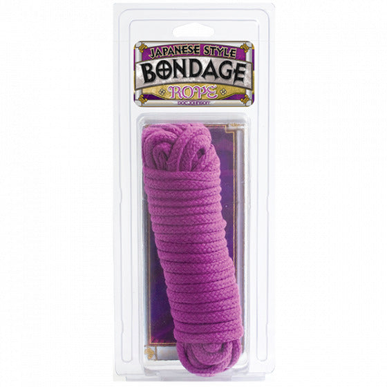 Japanese Style Bondage Rope In Purple|Side View|"rope weave detail-side view adult toys direct"|