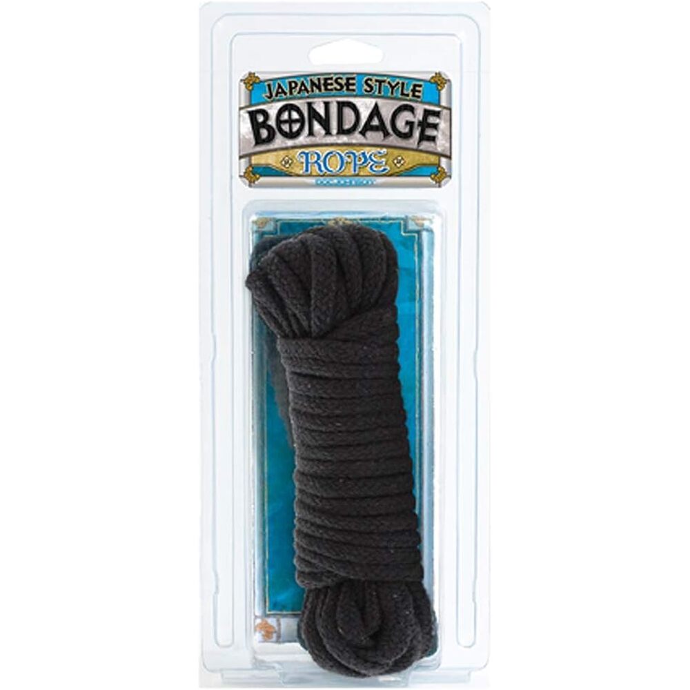 Japanese Style Bondage Rope In Black|Side View|"rope texture detail-side view adult toys direct"|