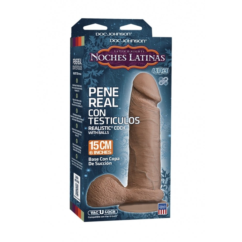 Noches Latinas Ur3 Pene Real 6 Inch Dildo|Side View|"real detail - side view"