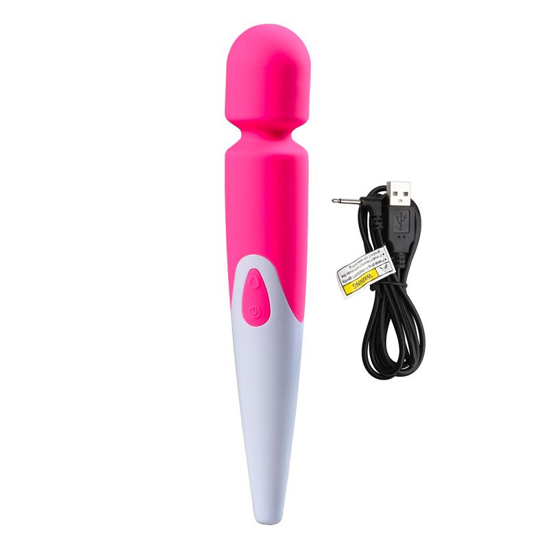 iWand 10 Speed Waterproof Rechargeable Wand Pink | Angle | "rechargeable wand design - angle view"