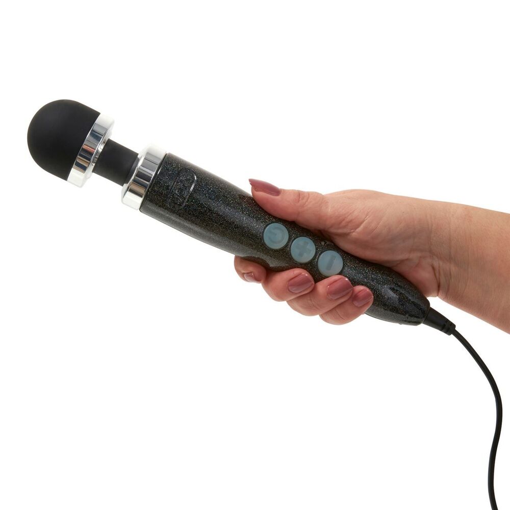 Doxy Wand Massager Number 3 Disco Black|Detail|"disco black wand massager - detail view"