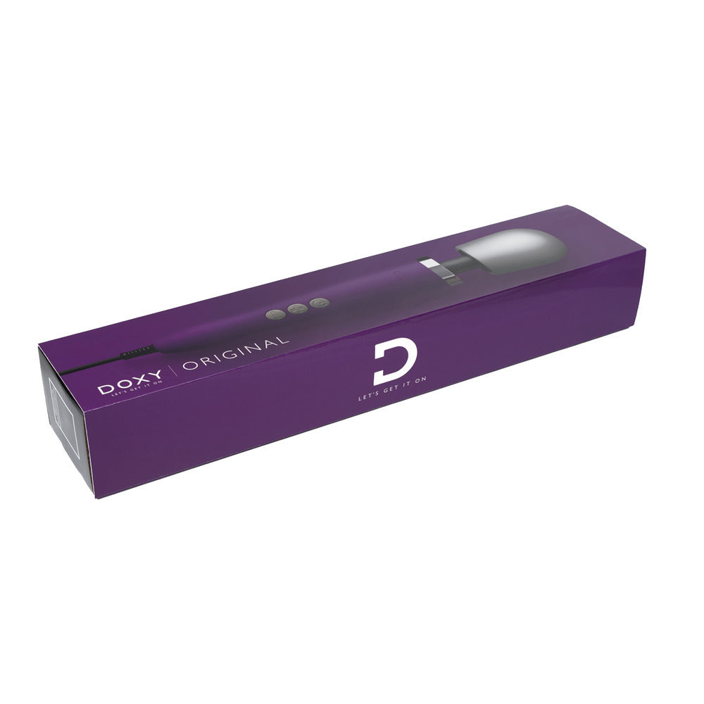 Doxy Wand Massager Purple | Package | "complete massager kit - package view"