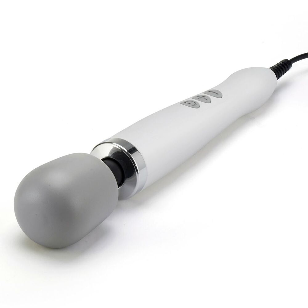 Doxy Wand Massager White | Angle | "white design features - angle view"