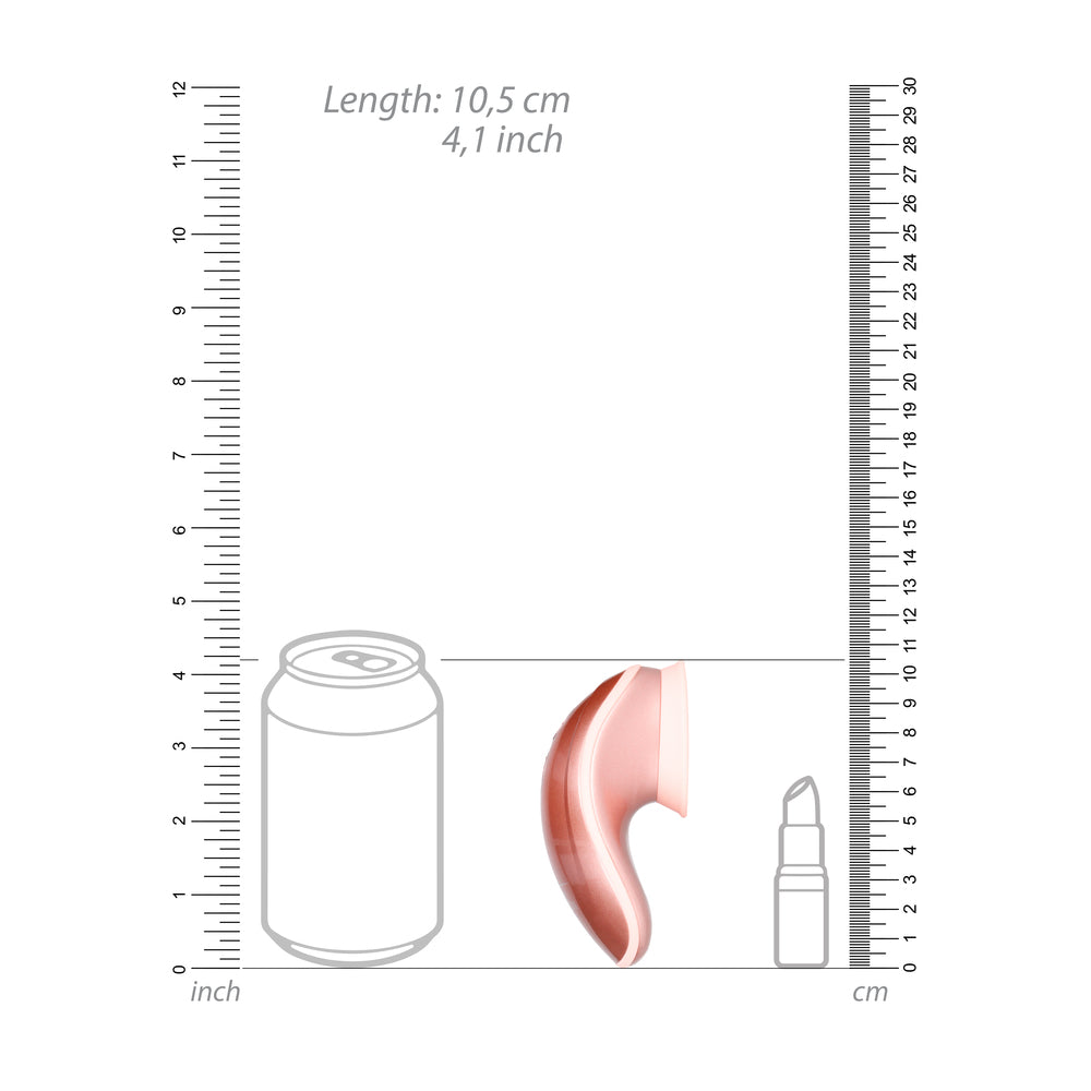 Twitch Rose Gold Hands Free Suction And Vibration Toy|Detail View|"Multi-function controls - detail view"