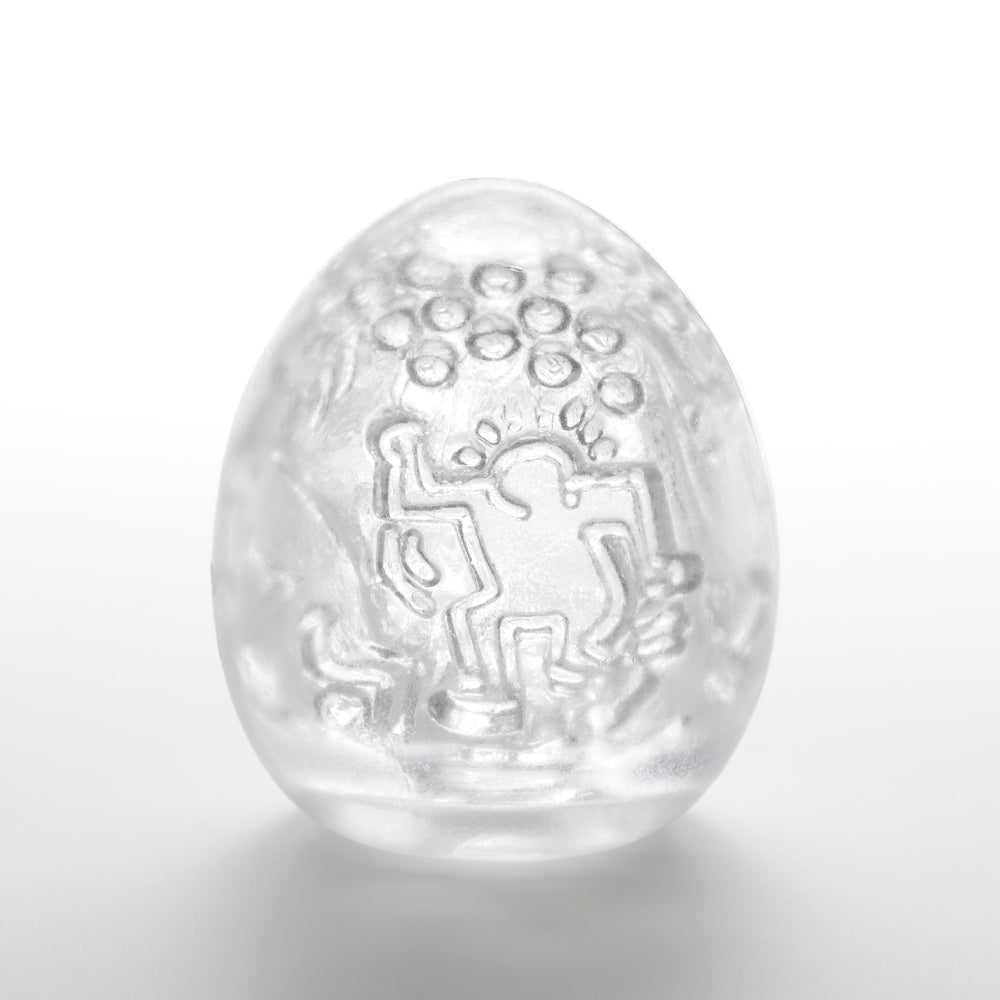 Tenga Keith Haring Dance Egg Masturbator|Side View|"egg detail - side view"