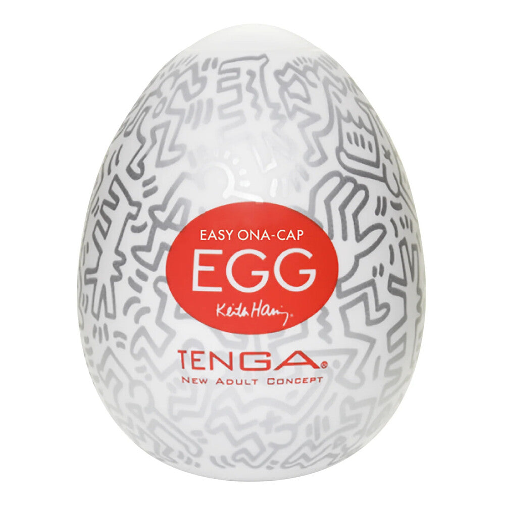 Tenga Keith Haring Party Egg Masturbator|Front View|"party design - front view"