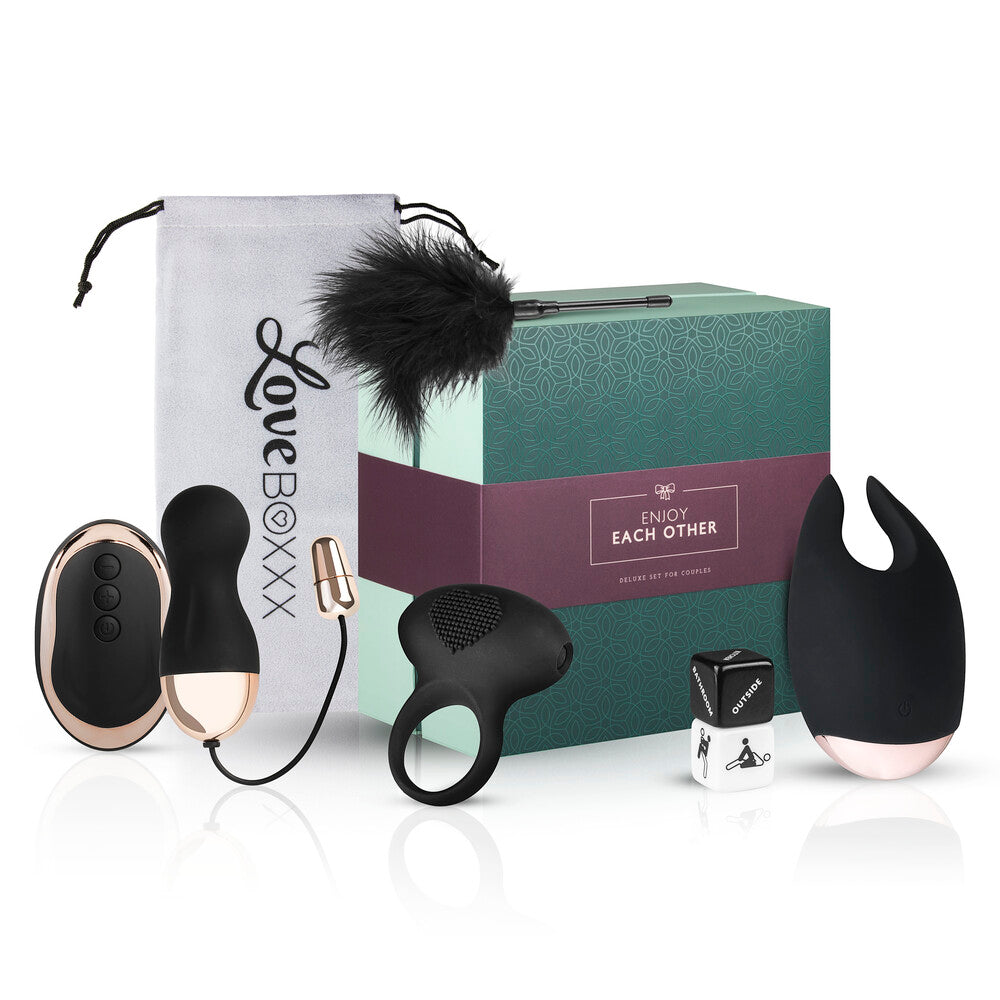 Loveboxxx Romantic Couples Box Gift Set|Front View|"romantic couples kit - front view"