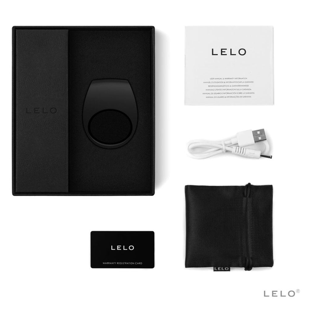 Lelo Tor 2 Couples Ring Black|Side View|"couples detail - side view"