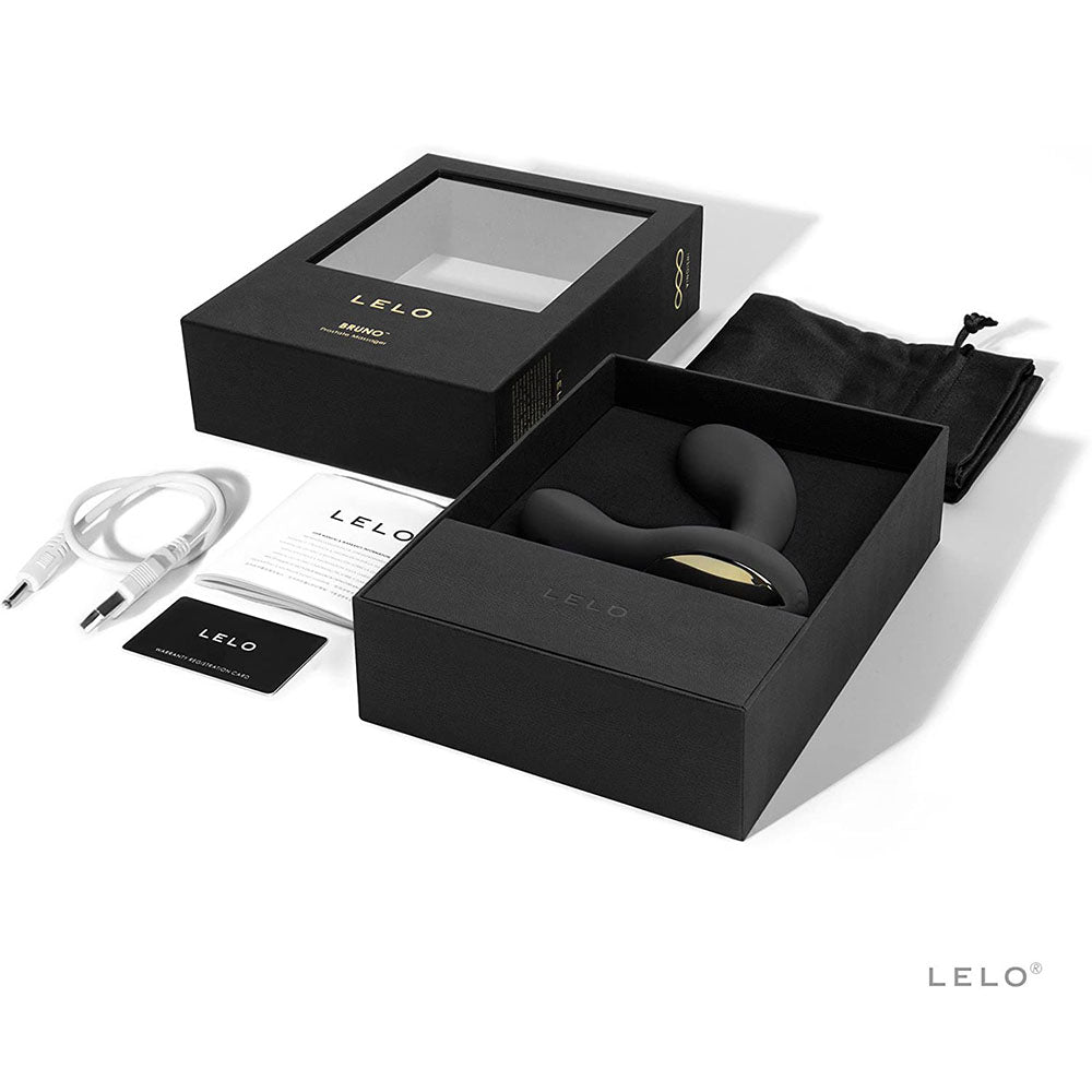 Lelo-Bruno-Prostate-Massager-Black|Side View|"ergonomic design-side view"