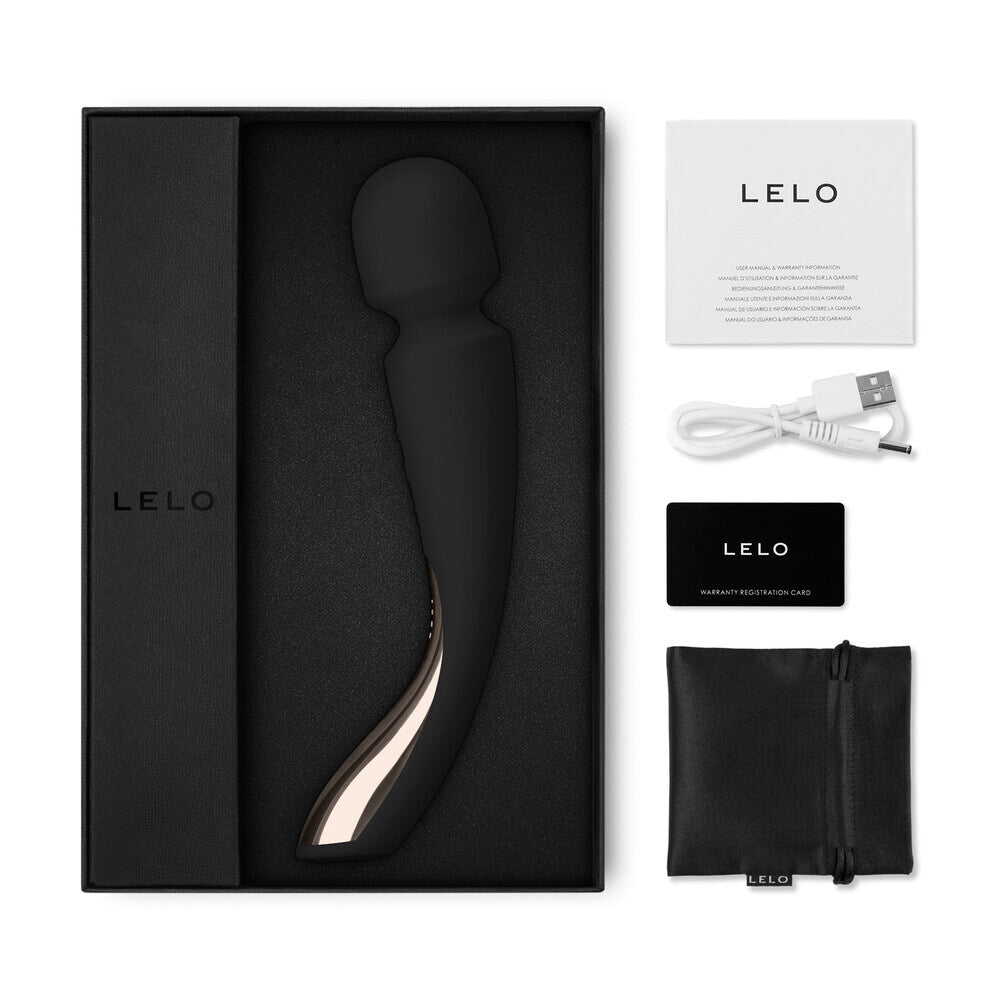 Lelo Smart Wand 2 Med Black | Package | "complete luxury kit - package view"