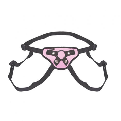 Lux Fetish Pretty In Pink Harness|Side View|"adjustable fit - side view"