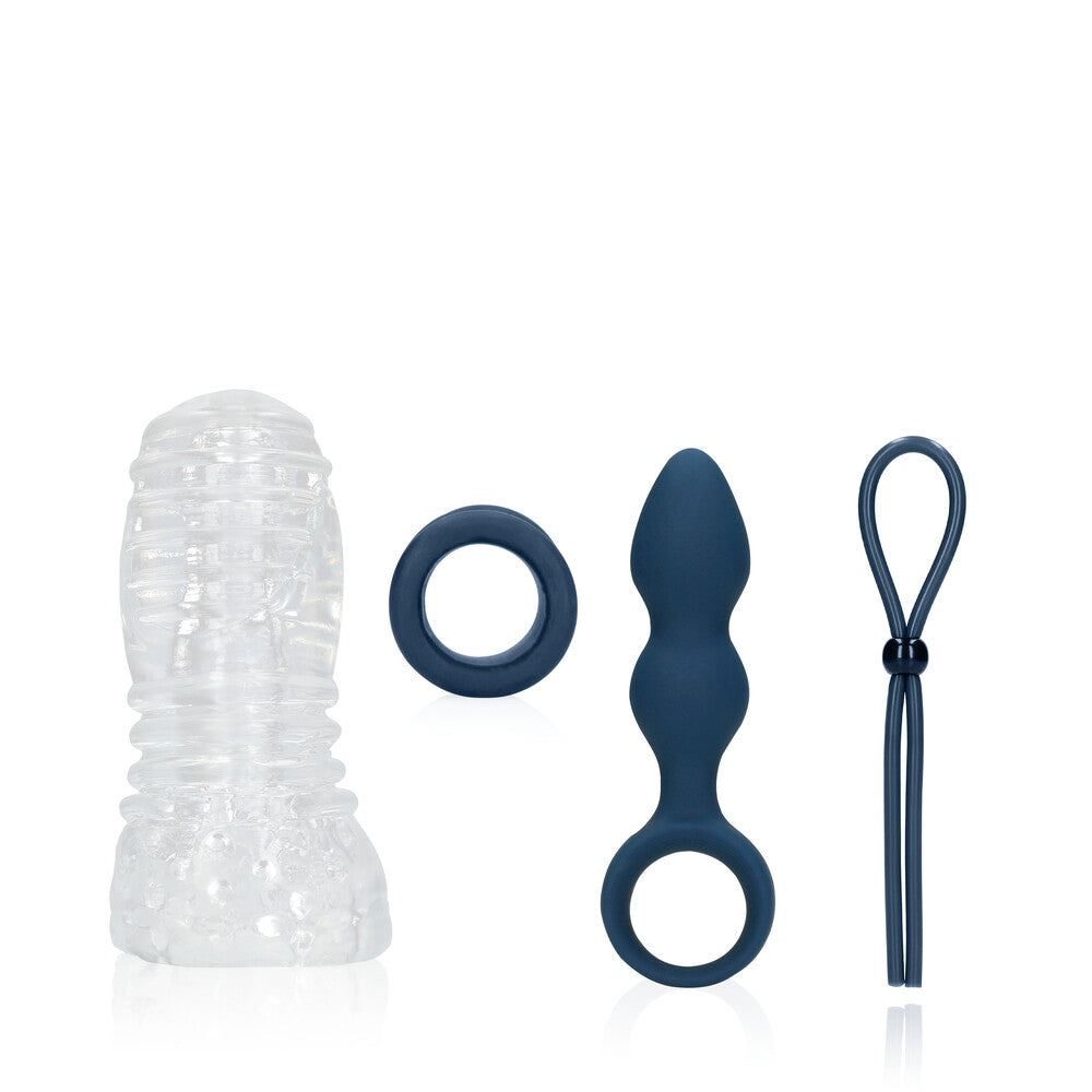 Sexplore Toy Kit for Him Stormy Forecast|Front View|"mens pleasure kit - front view"