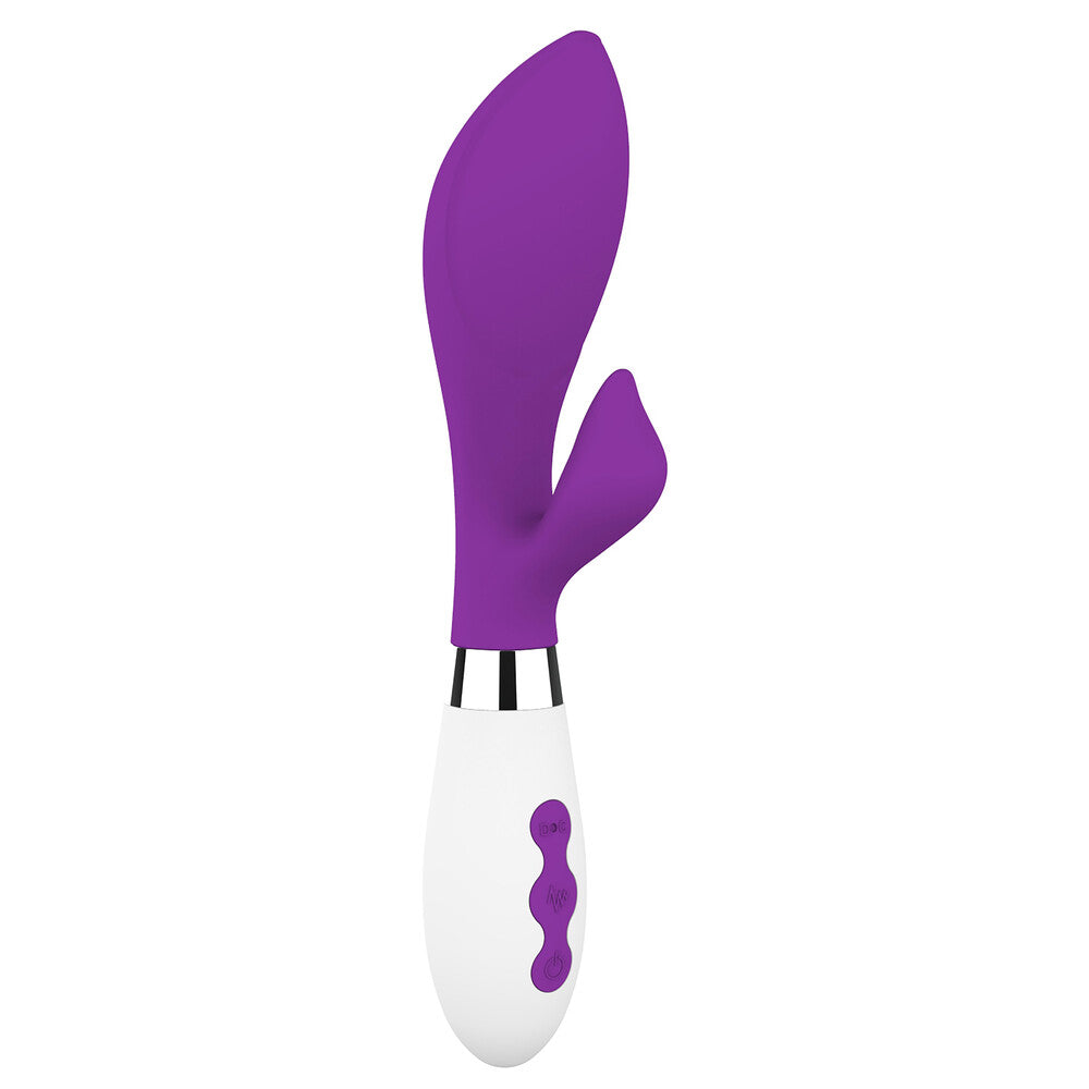 Achelois Rechargeable Vibrator Purple|Front View|"Purple rechargeable vibrator - front view"