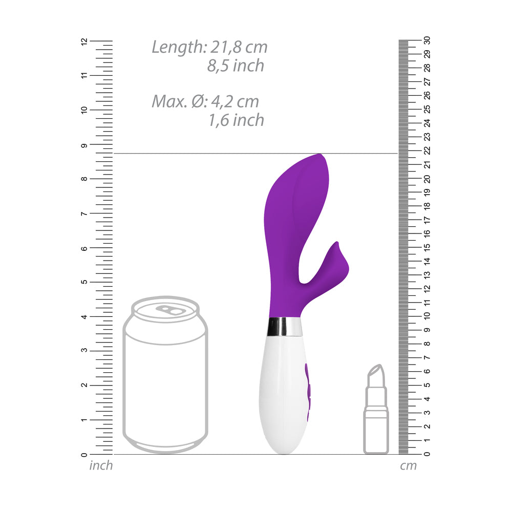 Achelois Rechargeable Vibrator Purple|Detail View|"Multi-speed controls - detail view"