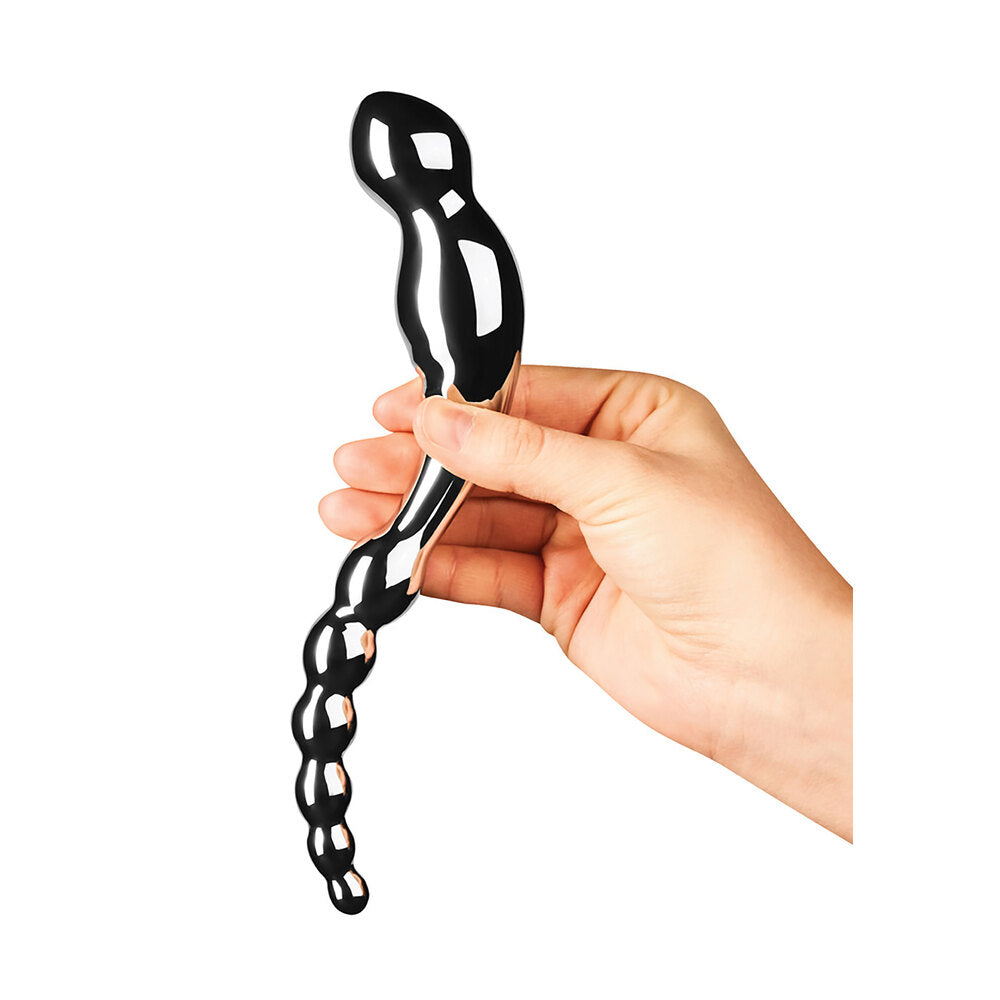 Le Wand Swerve Stainless Steel Dildo|Back View|"quality build - back view"