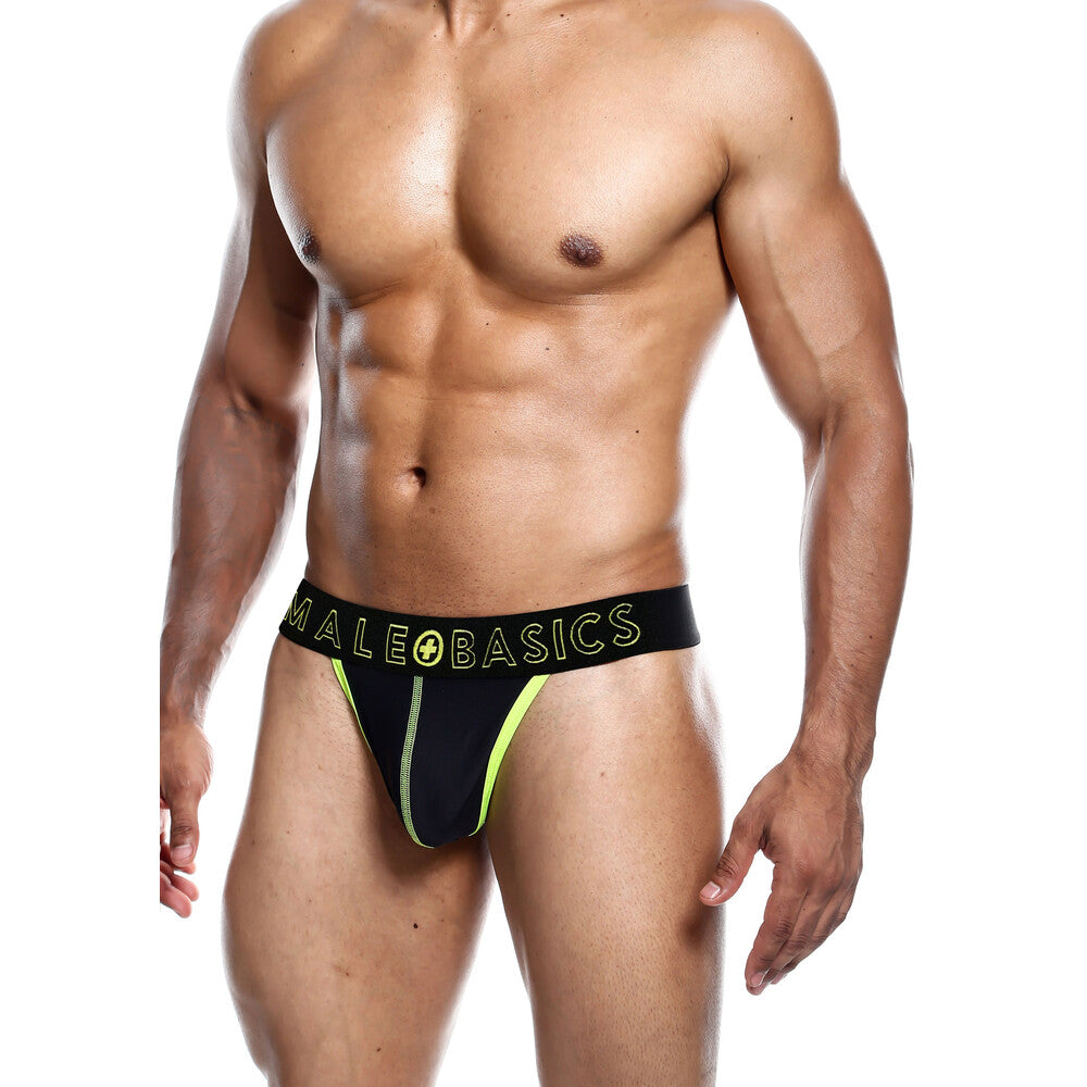Male Basics Neon Thong Yellow|Front View|"neon design-front view"|