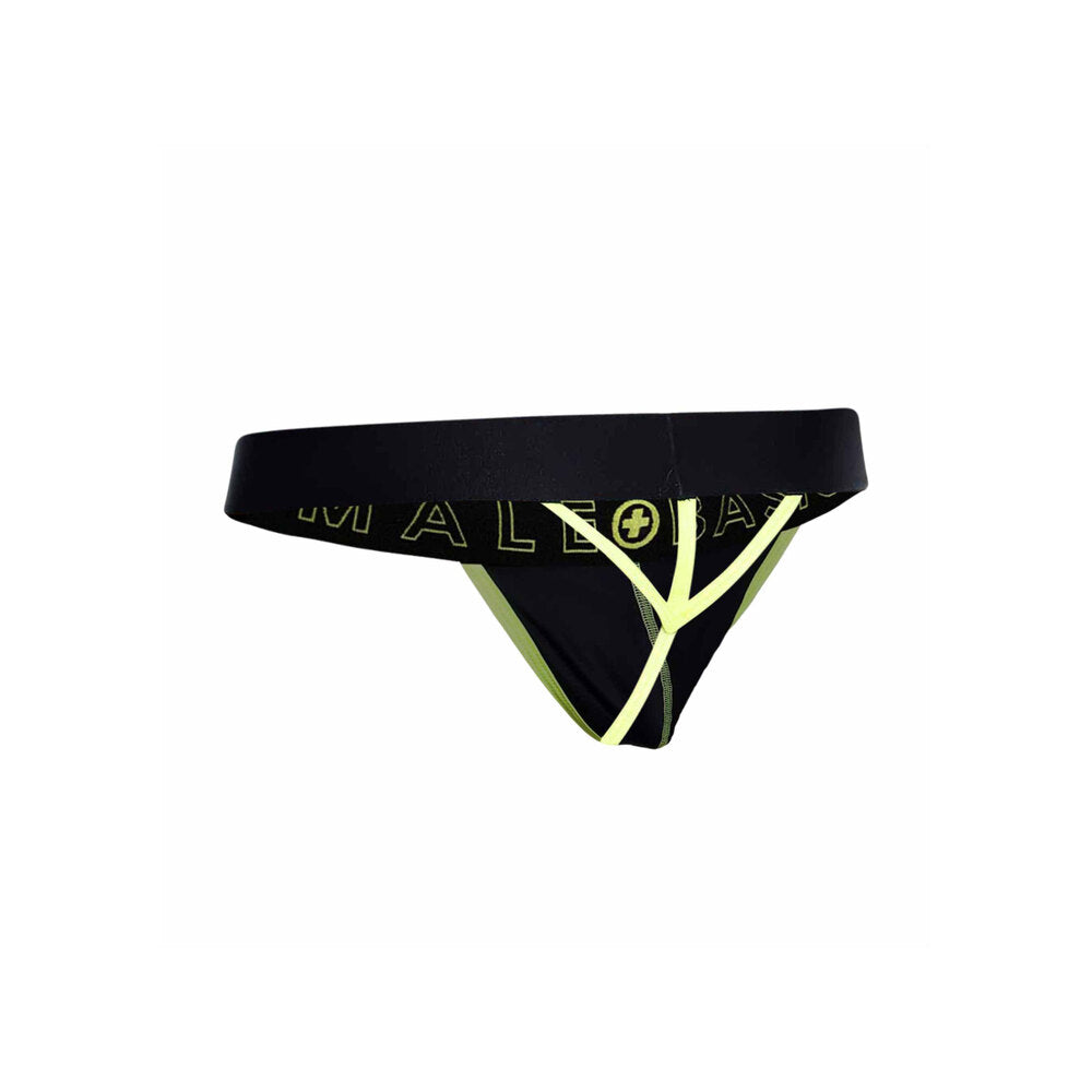 Male Basics Neon Thong Yellow|Set View|"complete thong set-set view"|
