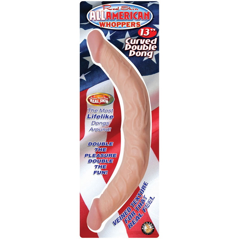 All American Whopper Curved Double Dong|Side View|"texture detail - side view"
