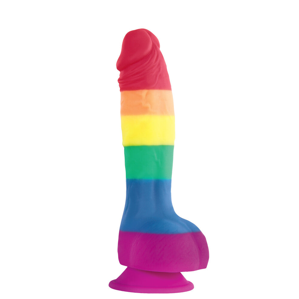 Colours Pride Edition 6 Inch Realistic Silicone Dildo With Balls|Front View|"pride design - front view"