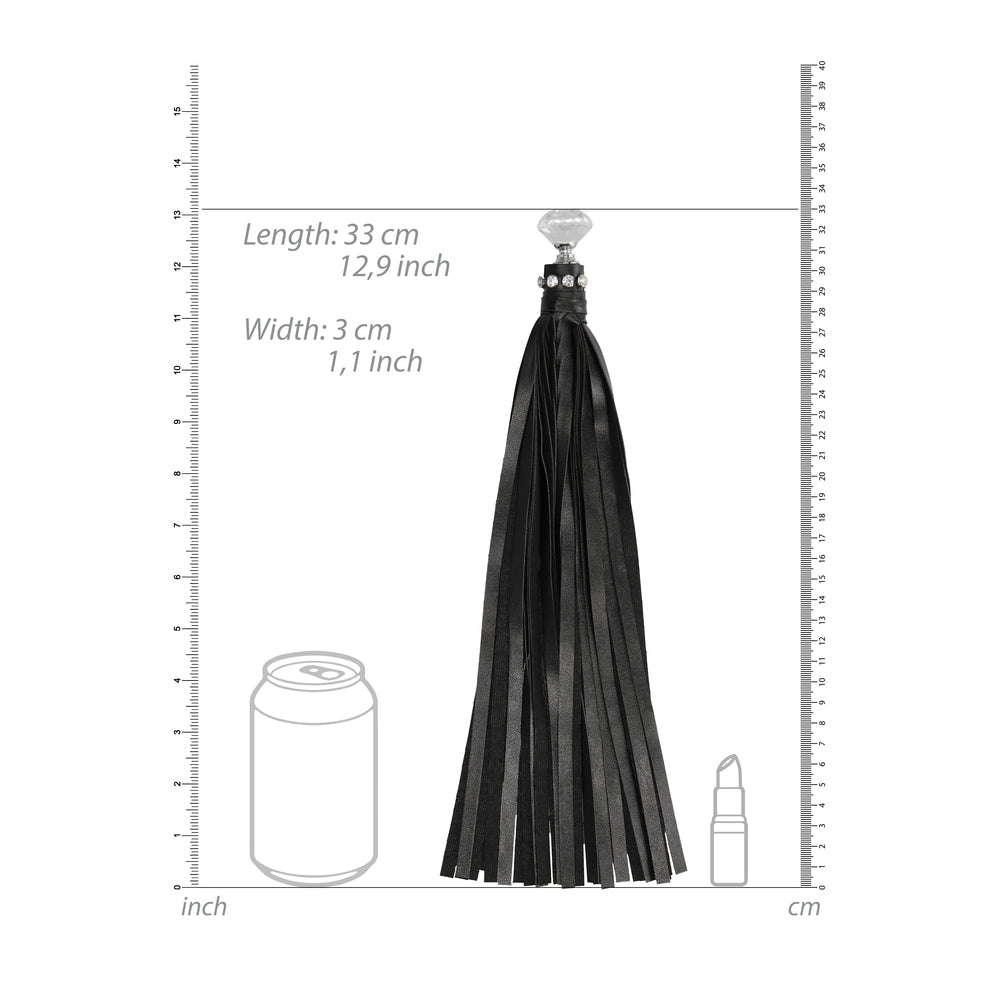 Ouch Diamond Studded Flogger|Side View|"diamond details-side view"|