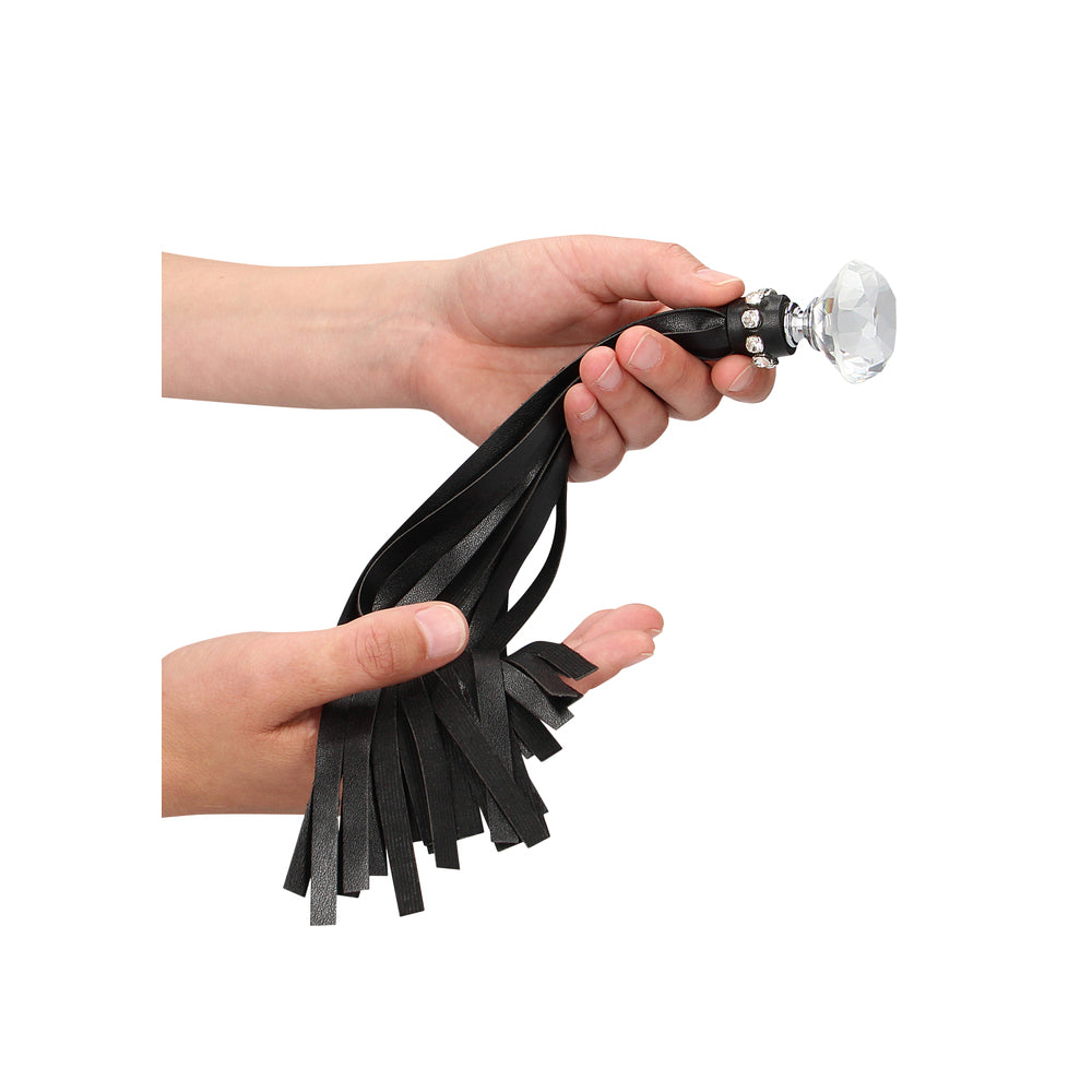Ouch Diamond Studded Flogger|Detail View|"stud features-detail view"|