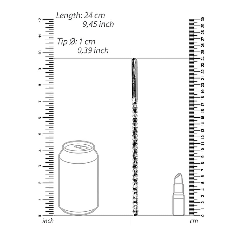 Ouch Stainless Steel 9.5 Inch Dilator|Side View|"dilator length-side view adult toys direct"|