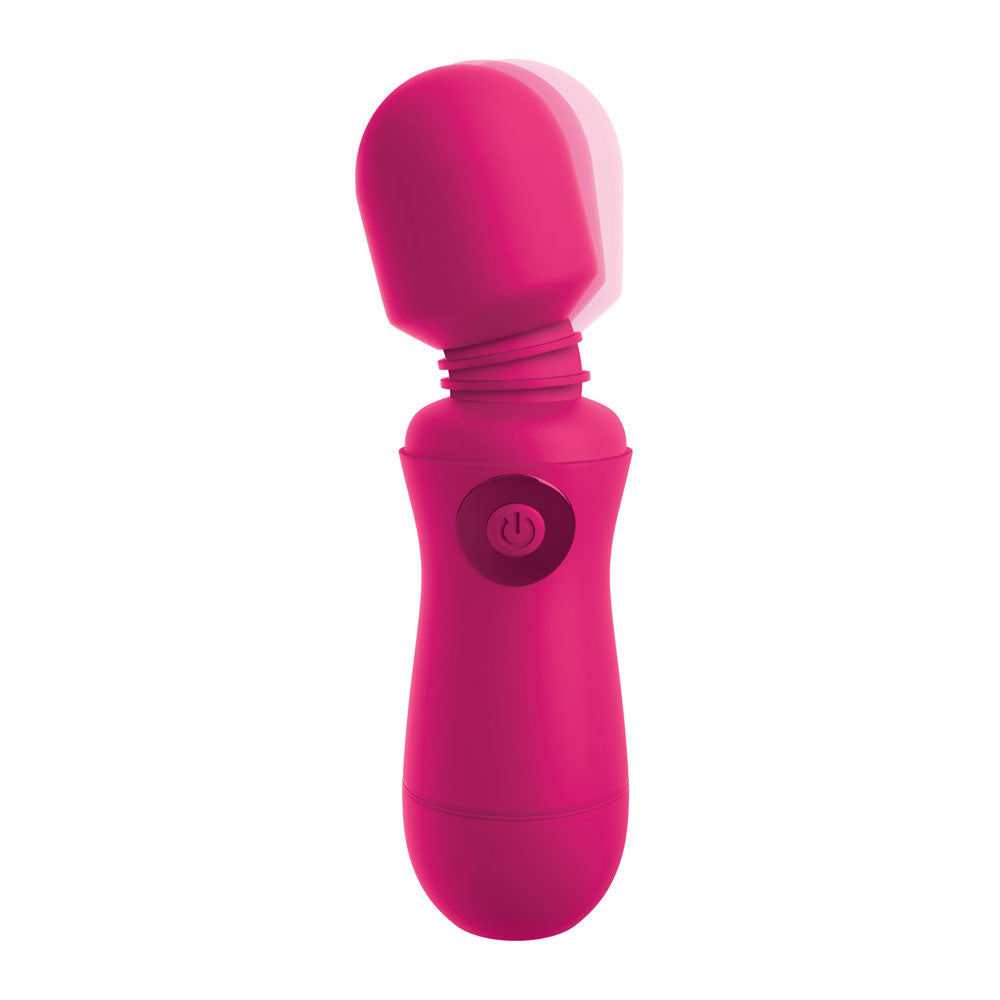 OMG Silicone Rechargeable Wand Pink | Detail | "wand controls - detail view"