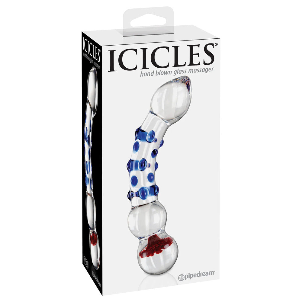 Icicles No. 18 Glass GSpot Dildo|Detail View|"glass gspot dildo - detail view"
