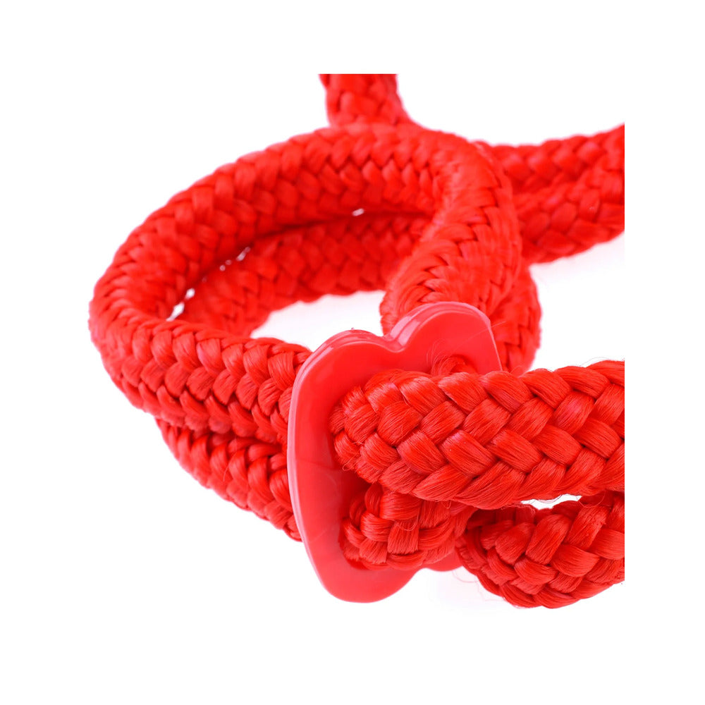 Fetish Fantasy Series Silk Rope Love Cuffs|Side View|"rope detail-side view adult toys direct"|