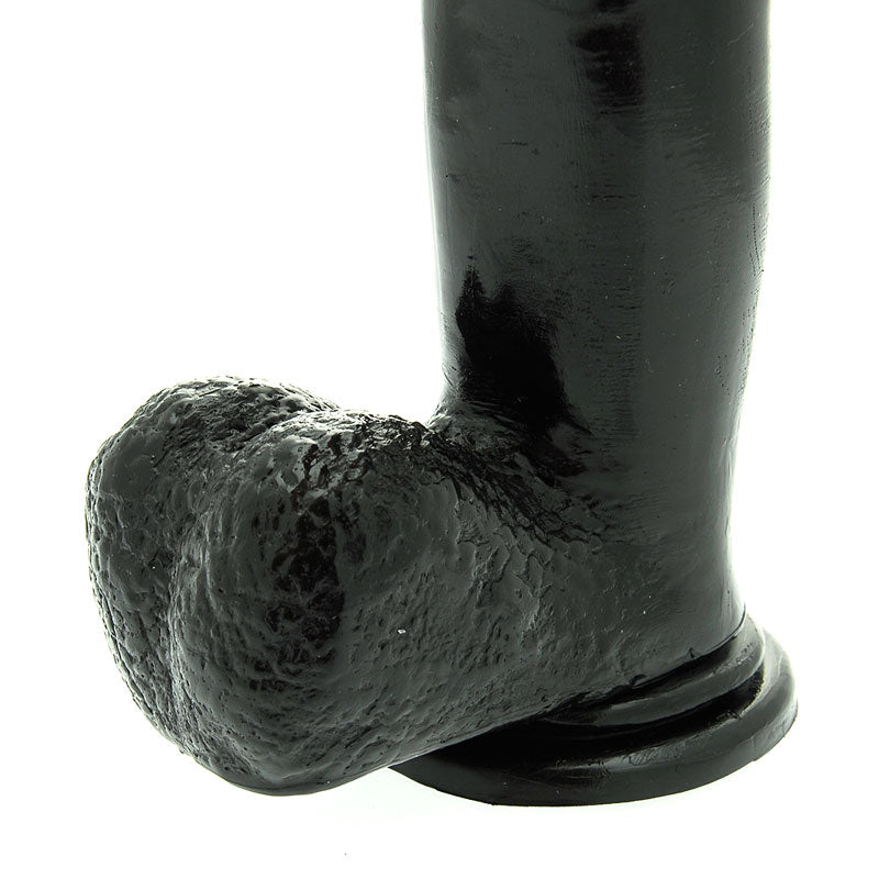 Basix 12 Inch Dong With Suction Cup Black|Back View|"quality build - back view"